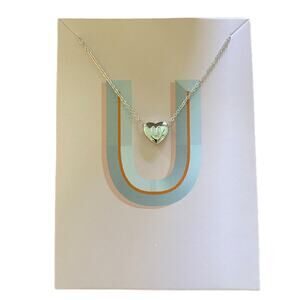 Silver Heart 18” Sliding U Pendant & Necklace With Gift Box